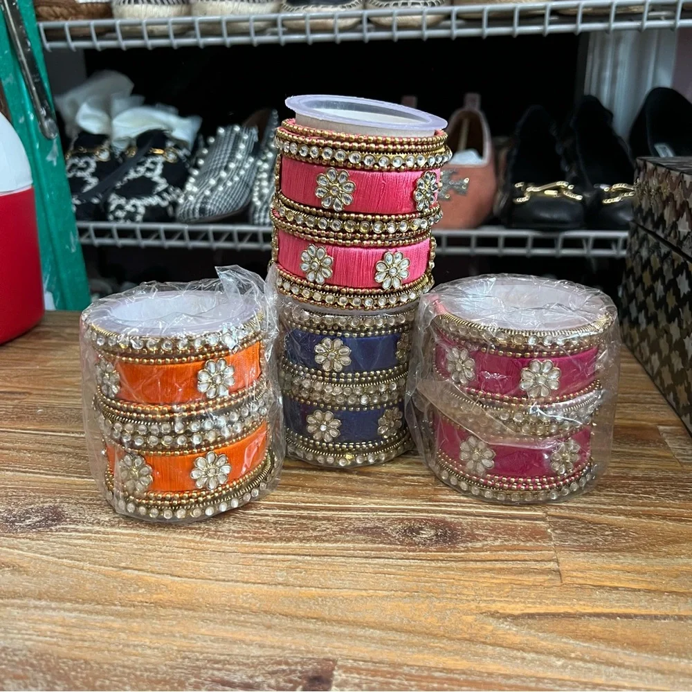 Thread and Rhinestone Bangles - Picture 5 of 6